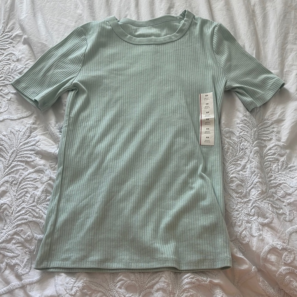 light green basic tee